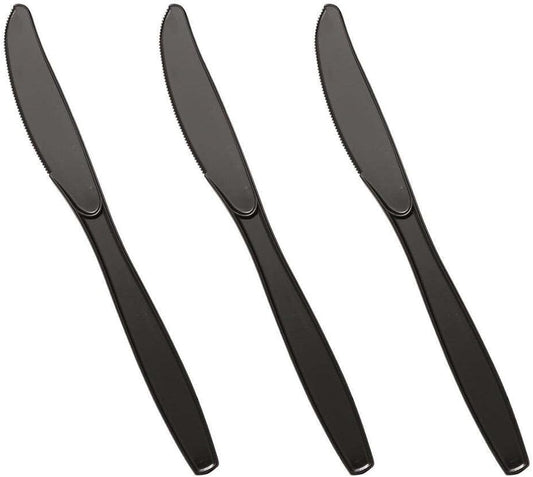 Reusable Black Plastic Knives