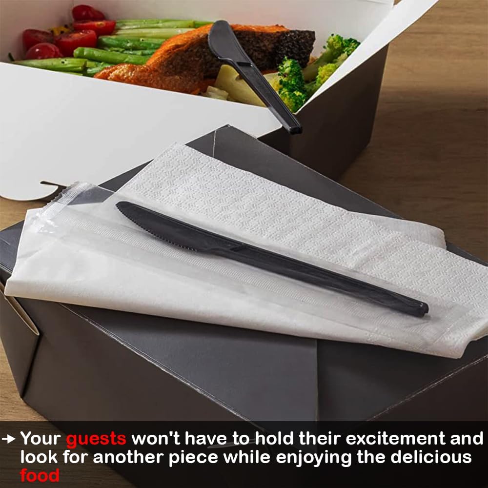 Reusable Black Plastic Knives