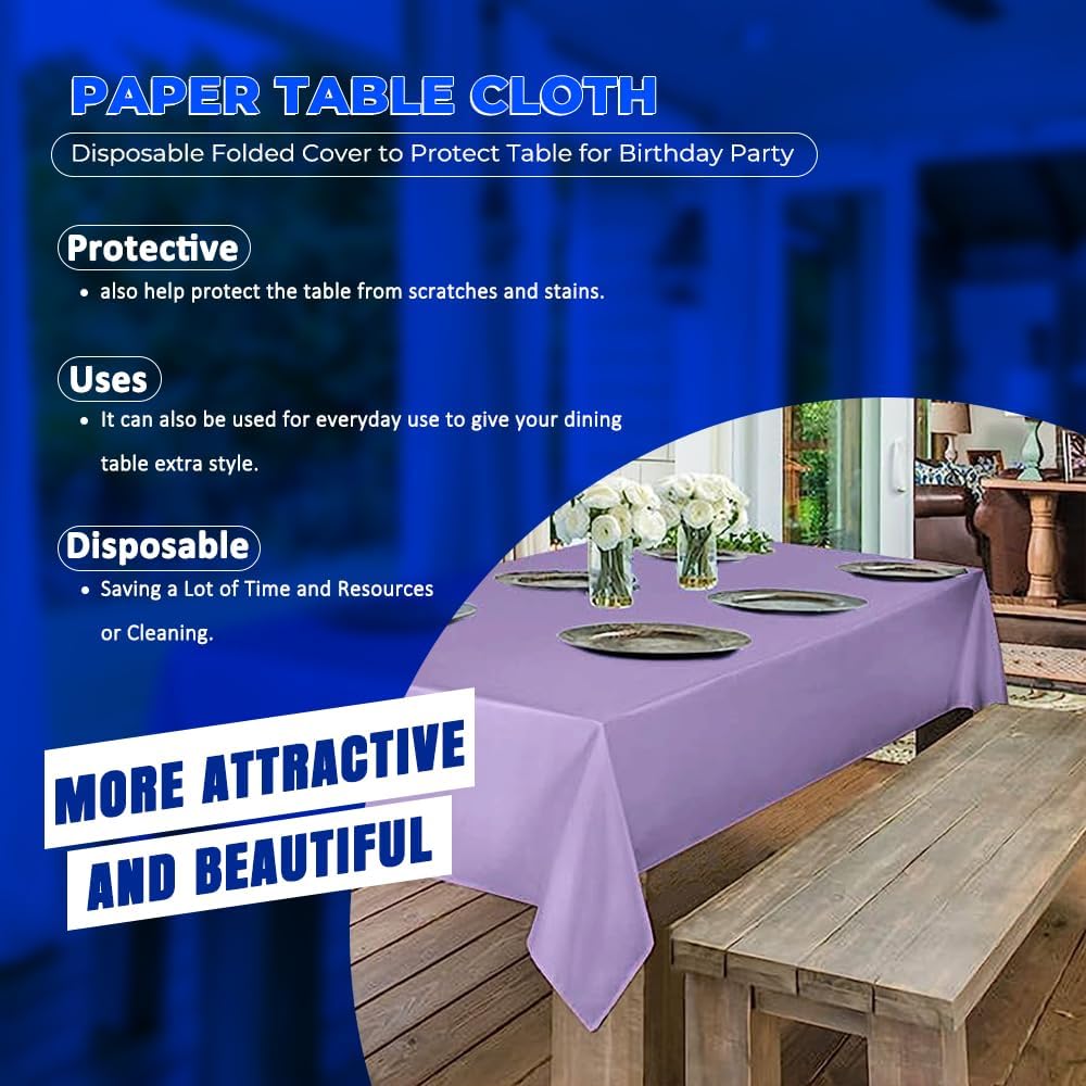 Lilac Paper Table cover Pack of 25